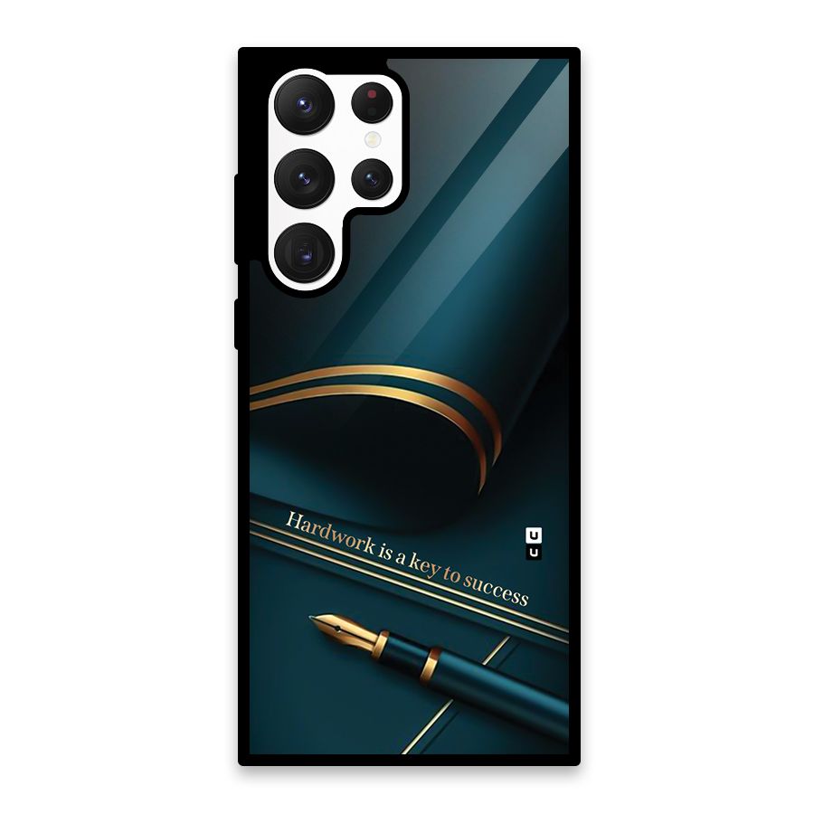Hardwork Is Key Glass Back Case for Galaxy S22 Ultra 5G