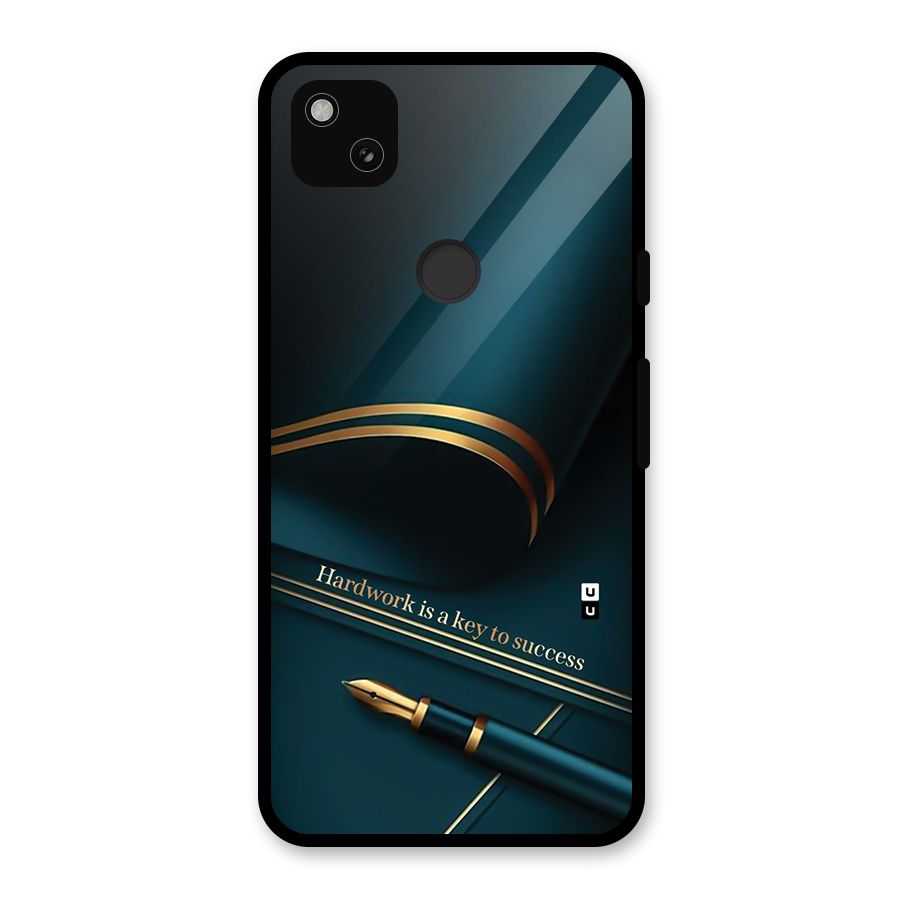 Hardwork Is Key Glass Back Case for Google Pixel 4a