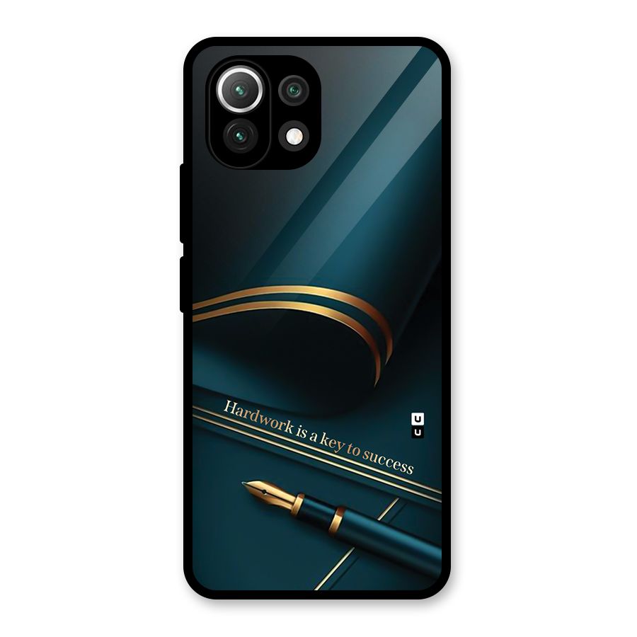 Hardwork Is Key Glass Back Case for Mi 11 Lite