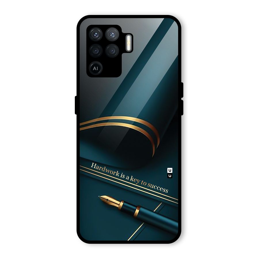 Hardwork Is Key Glass Back Case for Oppo F19 Pro
