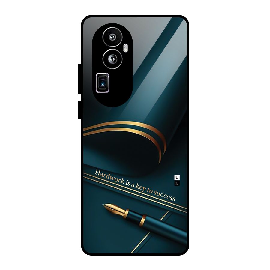 Hardwork Is Key Glass Back Case for Oppo Reno10 Pro Plus