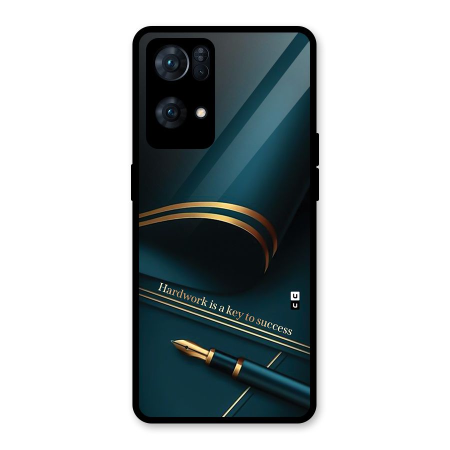 Hardwork Is Key Glass Back Case for Oppo Reno7 Pro 5G