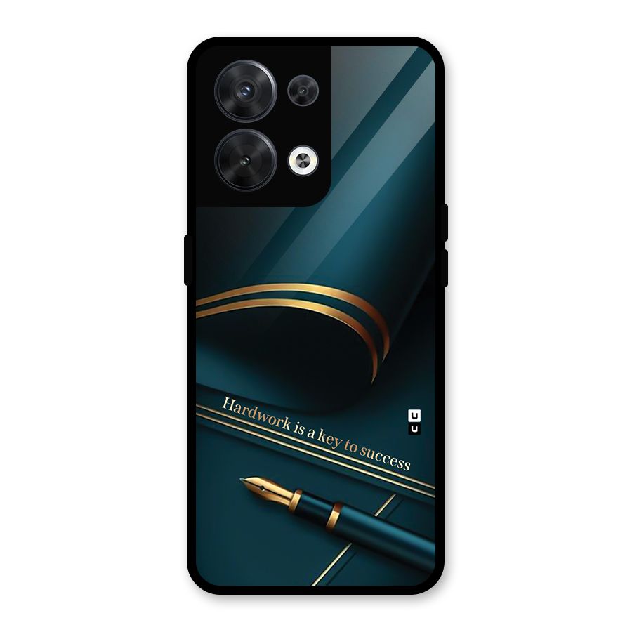Hardwork Is Key Glass Back Case for Oppo Reno8 5G