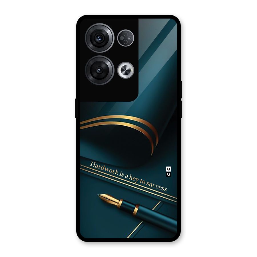 Hardwork Is Key Glass Back Case for Oppo Reno8 Pro 5G