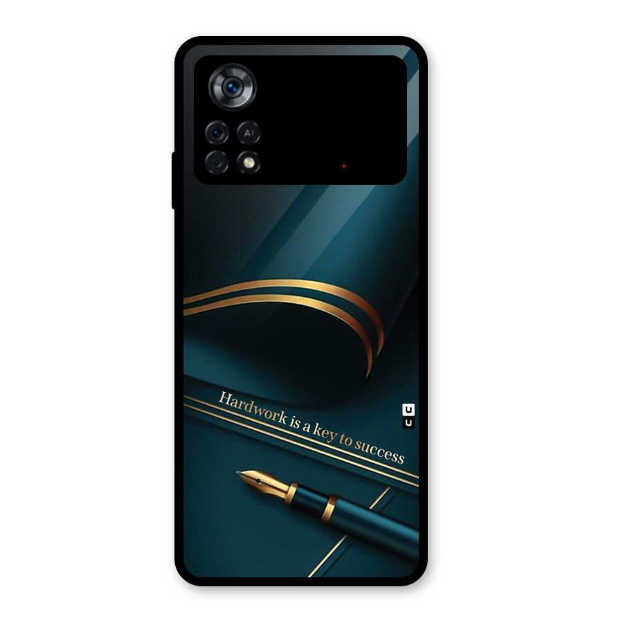Hardwork Is Key Glass Back Case for Poco X4 Pro 5G