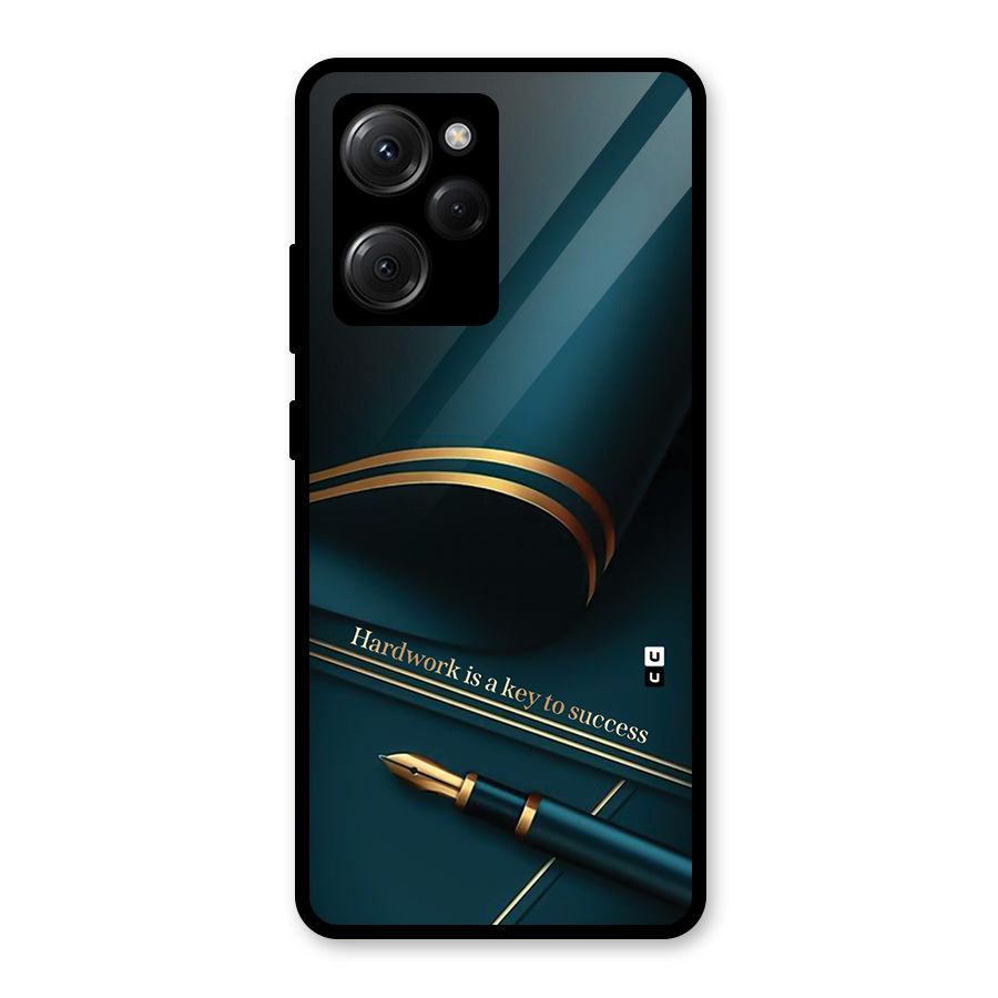 Hardwork Is Key Glass Back Case for Poco X5 Pro