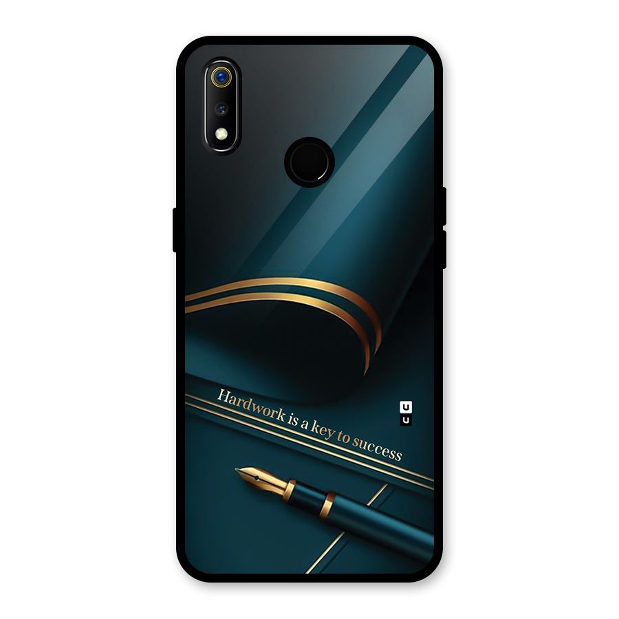 Hardwork Is Key Glass Back Case for Realme 3