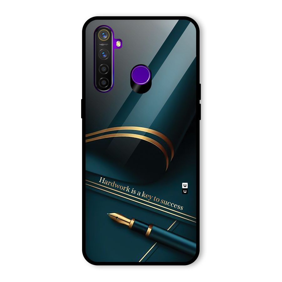 Hardwork Is Key Glass Back Case for Realme 5 Pro