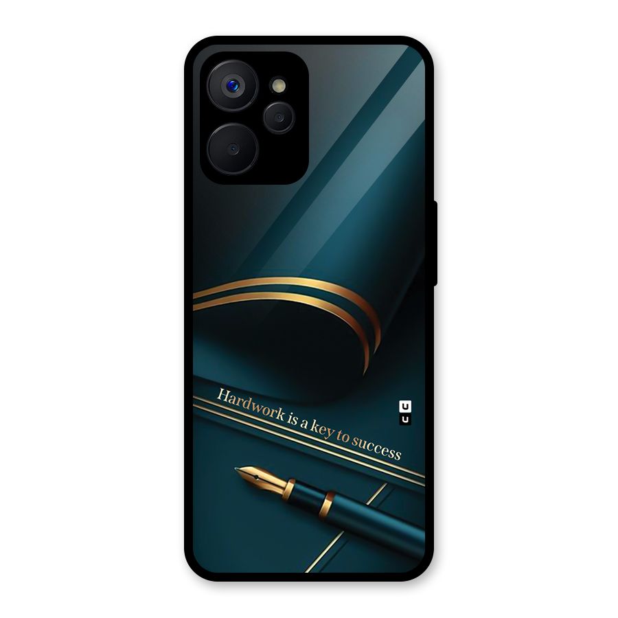 Hardwork Is Key Glass Back Case for Realme 9i 5G