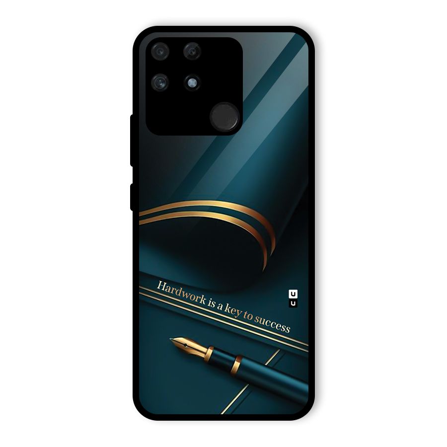 Hardwork Is Key Glass Back Case for Realme Narzo 50A
