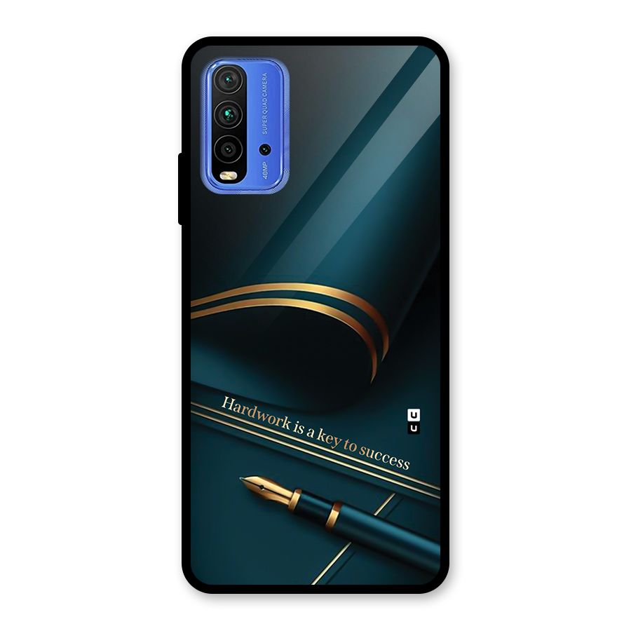 Hardwork Is Key Glass Back Case for Redmi 9 Power