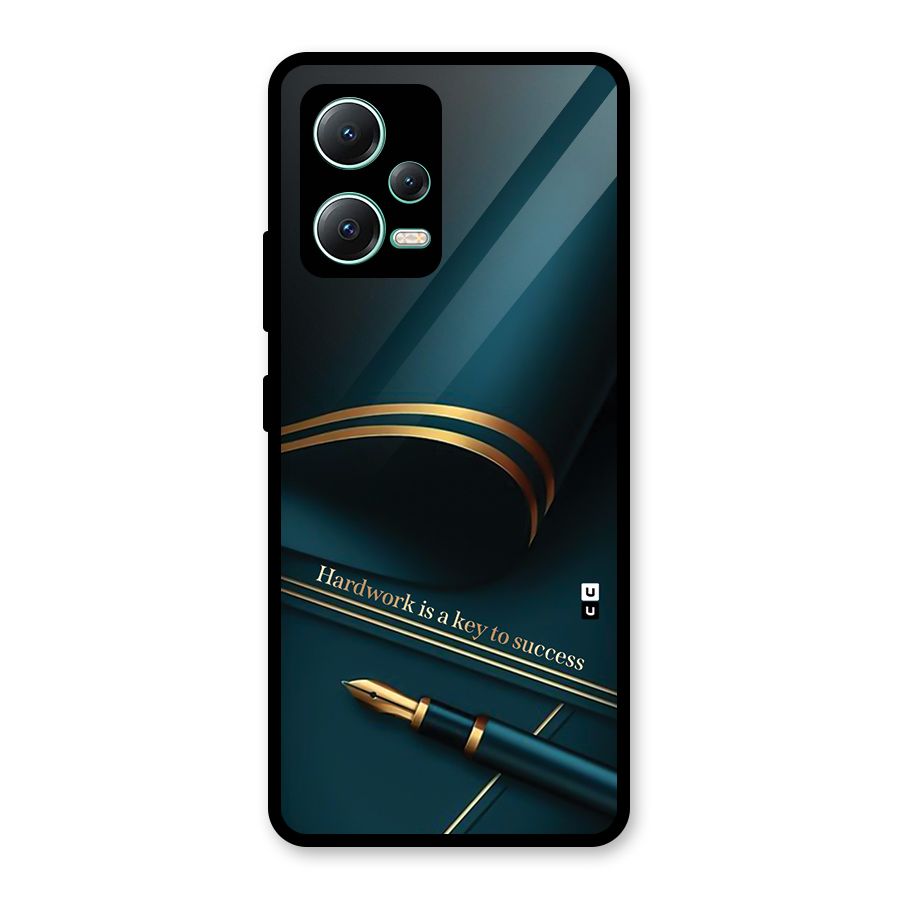 Hardwork Is Key Glass Back Case for Redmi Note 12 5G