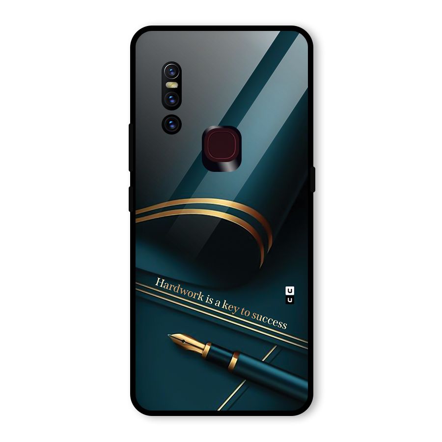 Hardwork Is Key Glass Back Case for Vivo V15