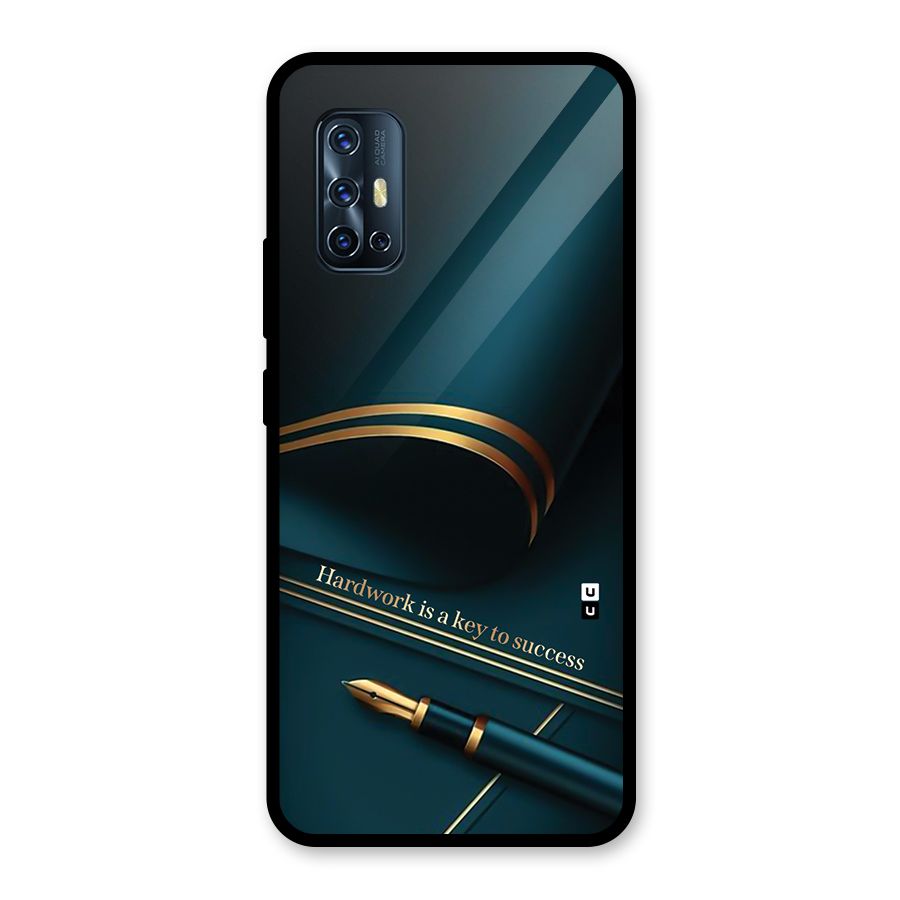 Hardwork Is Key Glass Back Case for Vivo V17