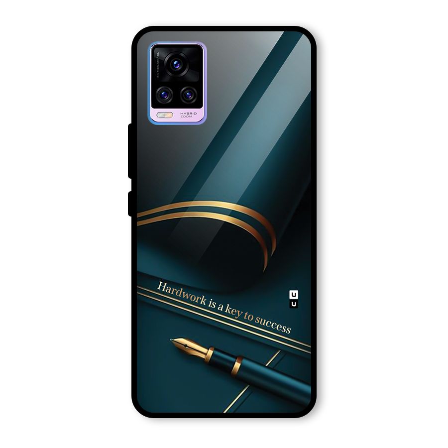 Hardwork Is Key Glass Back Case for Vivo V20 Pro