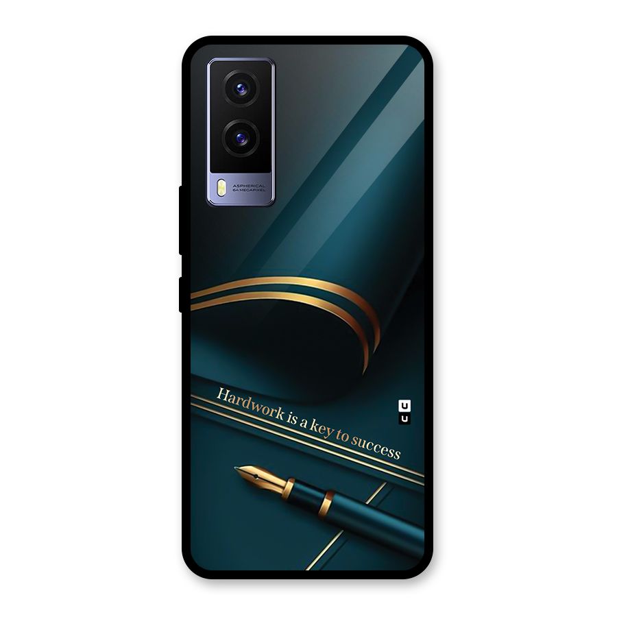 Hardwork Is Key Glass Back Case for Vivo V21e 5G