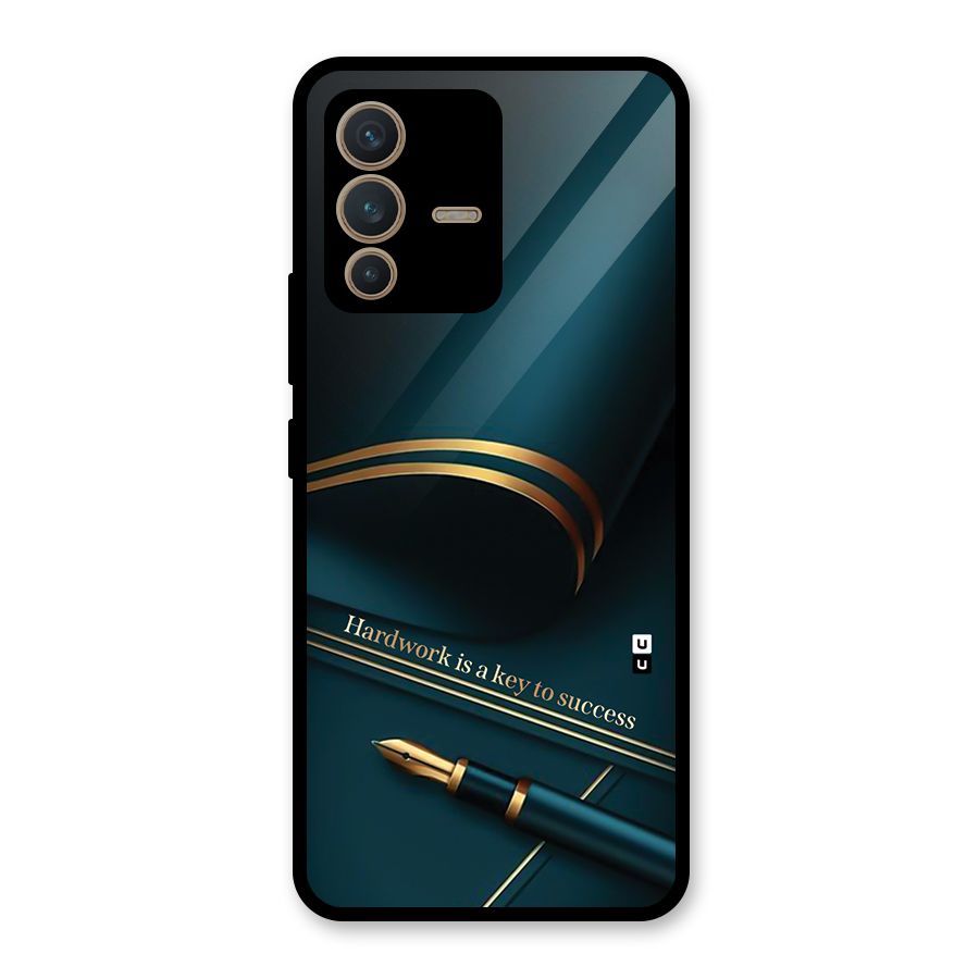 Hardwork Is Key Glass Back Case for Vivo V23 5G
