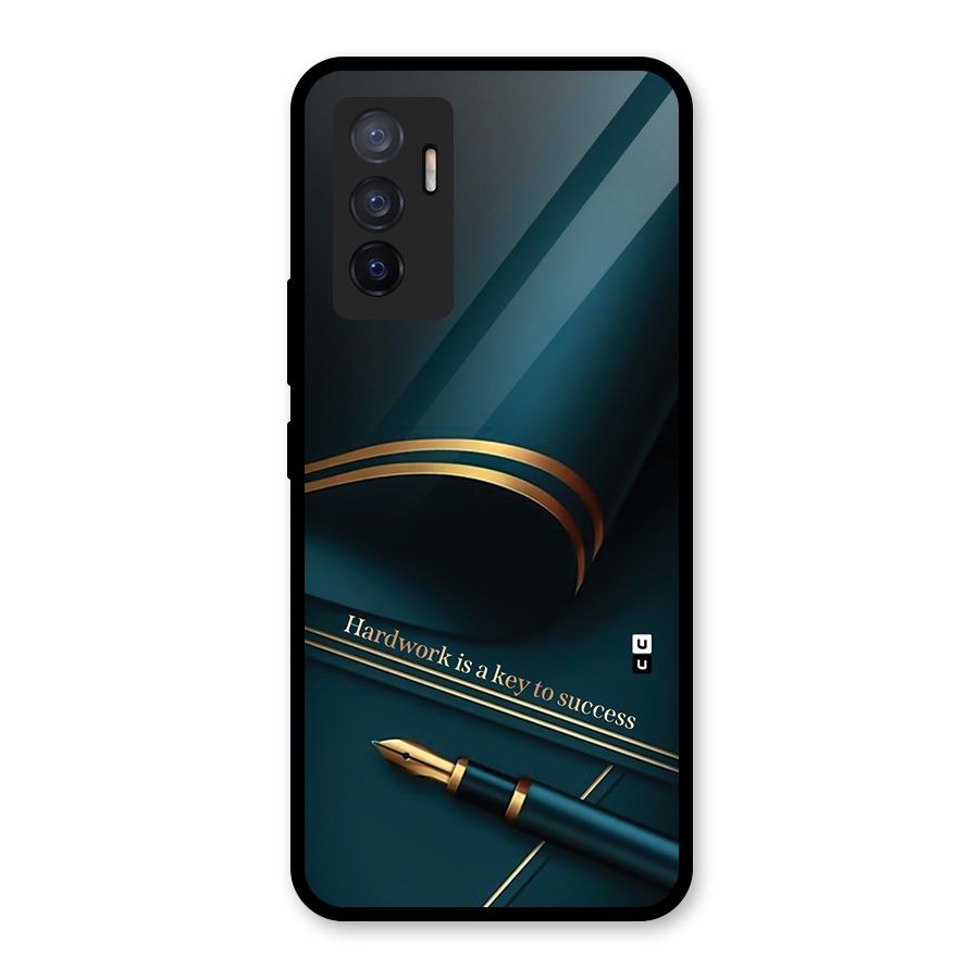 Hardwork Is Key Glass Back Case for Vivo V23e