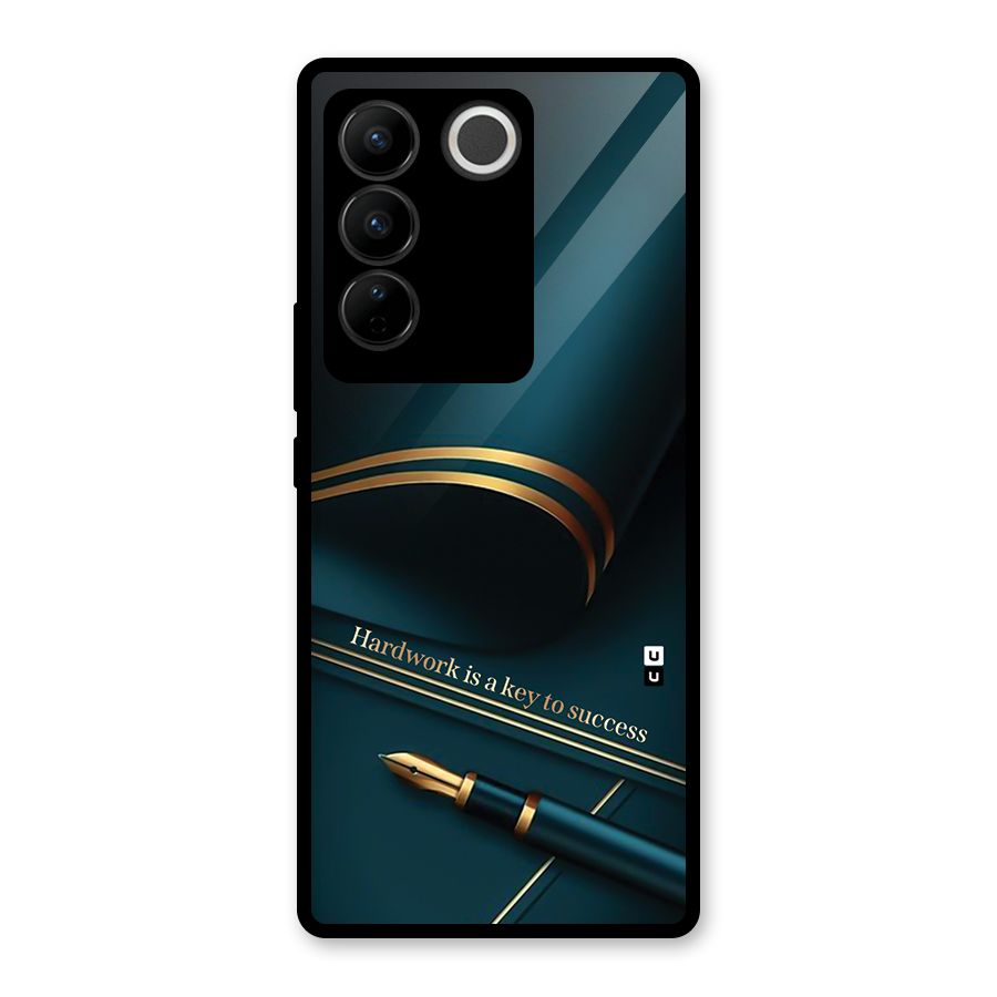 Hardwork Is Key Glass Back Case for Vivo V27 Pro
