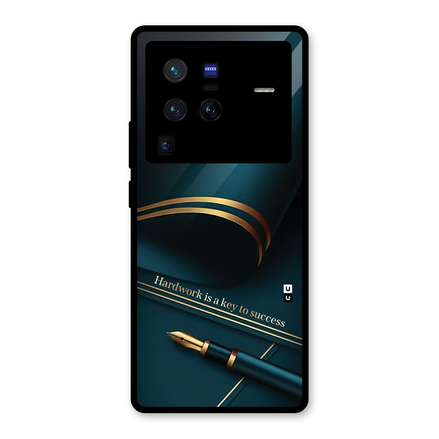 Hardwork Is Key Glass Back Case for Vivo X80 Pro