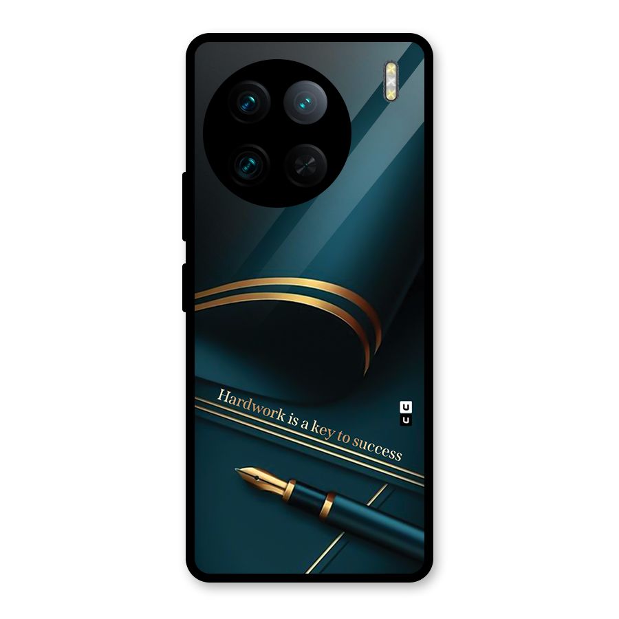 Hardwork Is Key Glass Back Case for Vivo X90 Pro