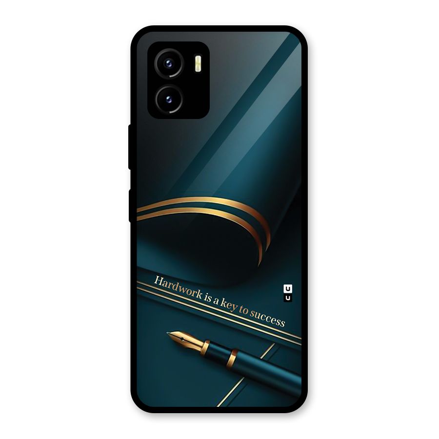 Hardwork Is Key Glass Back Case for Vivo Y15s