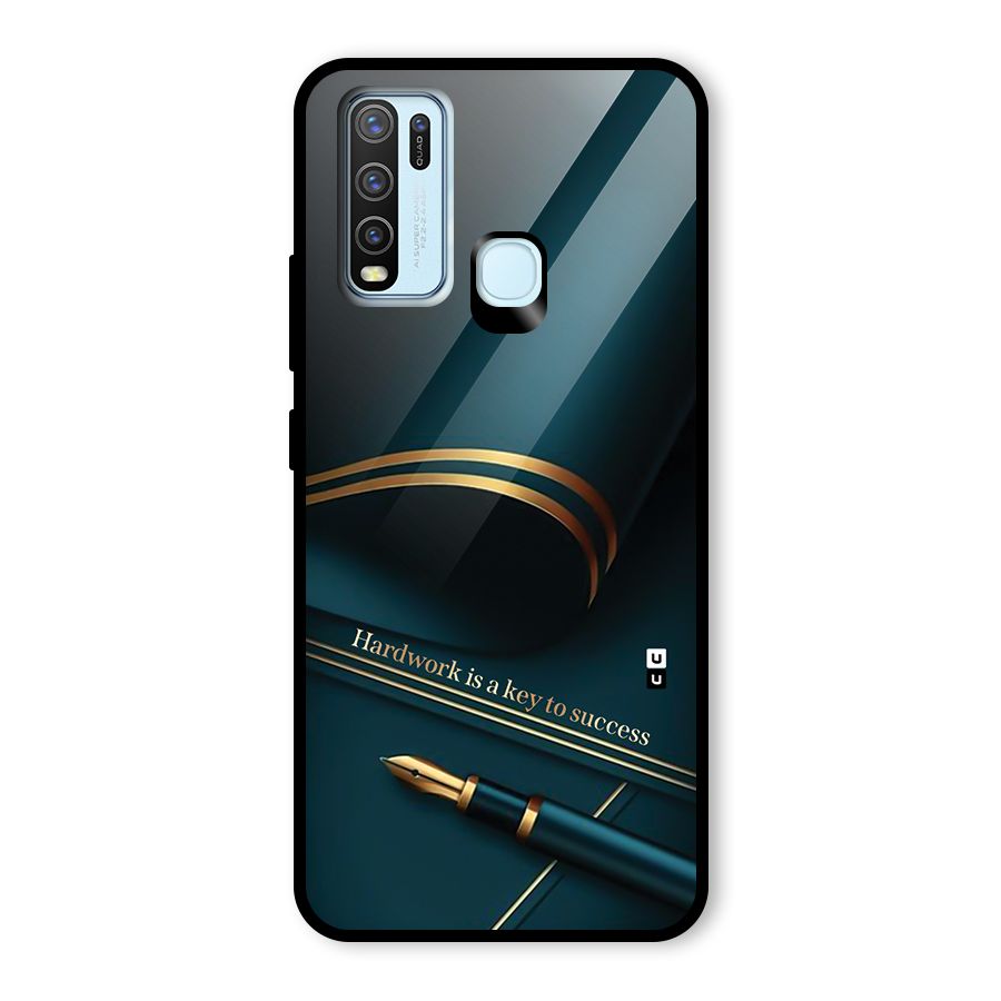 Hardwork Is Key Glass Back Case for Vivo Y30