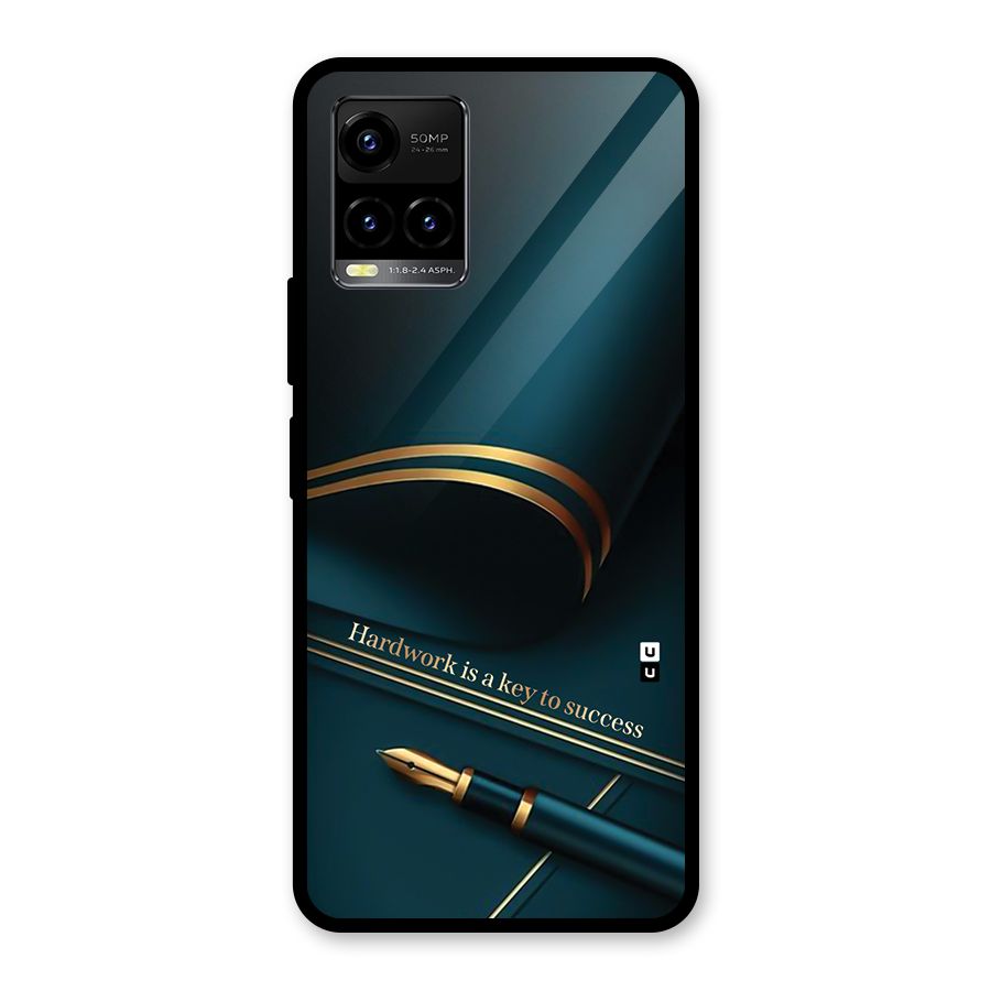Hardwork Is Key Glass Back Case for Vivo Y33s