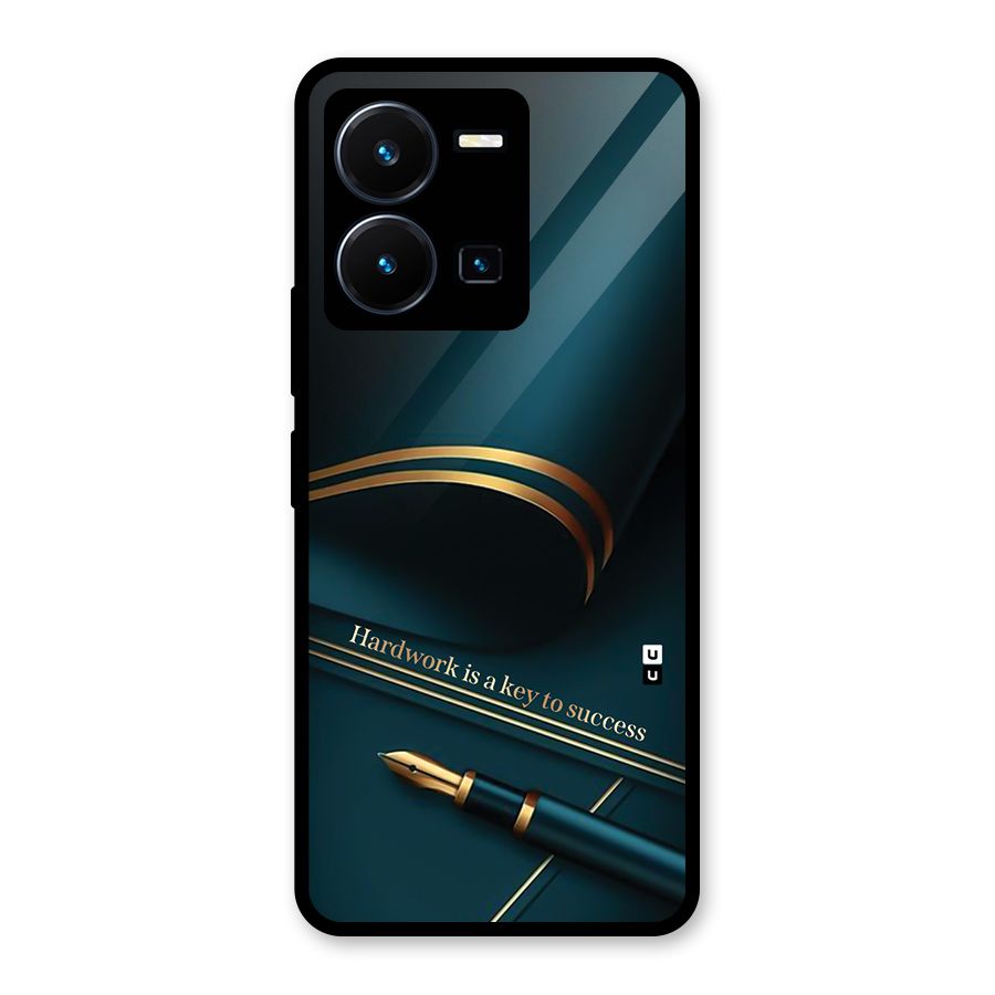 Hardwork Is Key Glass Back Case for Vivo Y35