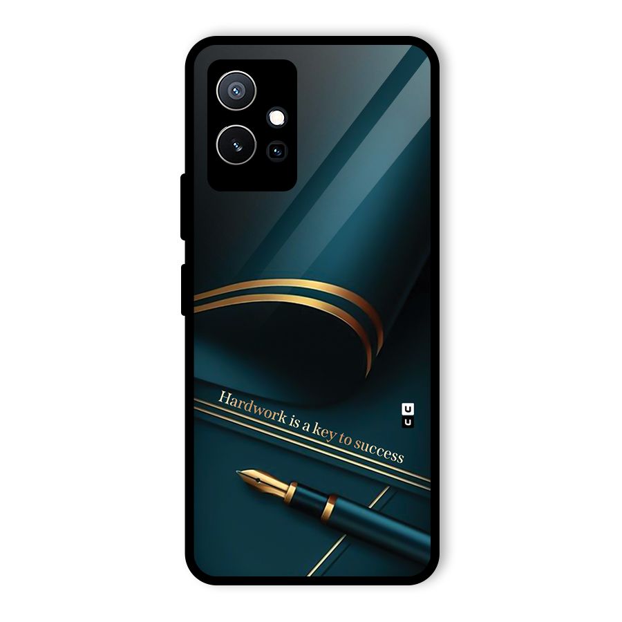 Hardwork Is Key Glass Back Case for Vivo Y75 5G