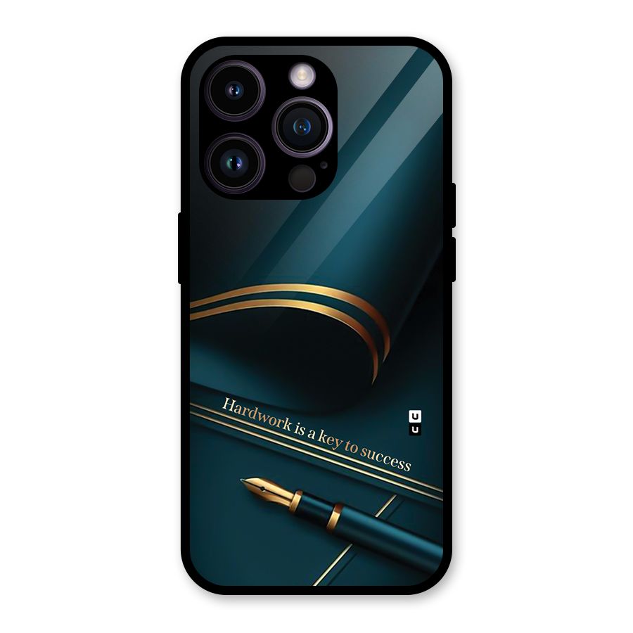 Hardwork Is Key Glass Back Case for iPhone 14 Pro