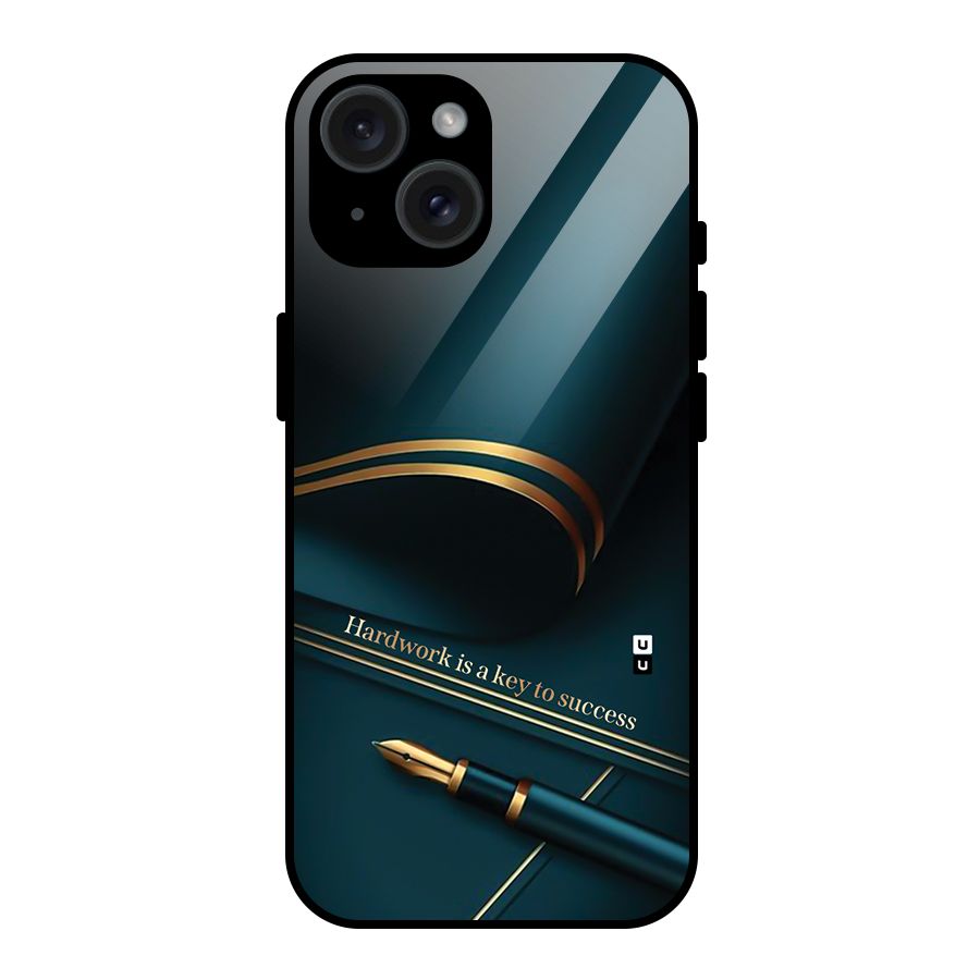 Hardwork Is Key Glass Back Case for iPhone 15