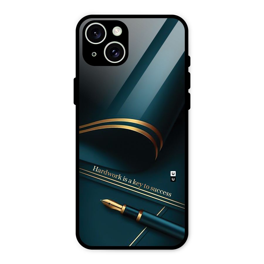 Hardwork Is Key Glass Back Case for iPhone 15 Plus