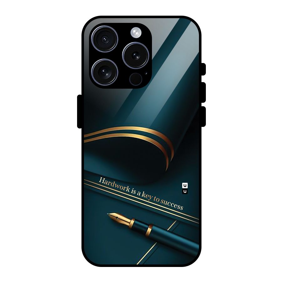 Hardwork Is Key Glass Back Case for iPhone 15 Pro
