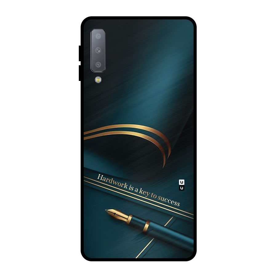 Hardwork Is Key Metal Back Case for Galaxy A7 (2018)