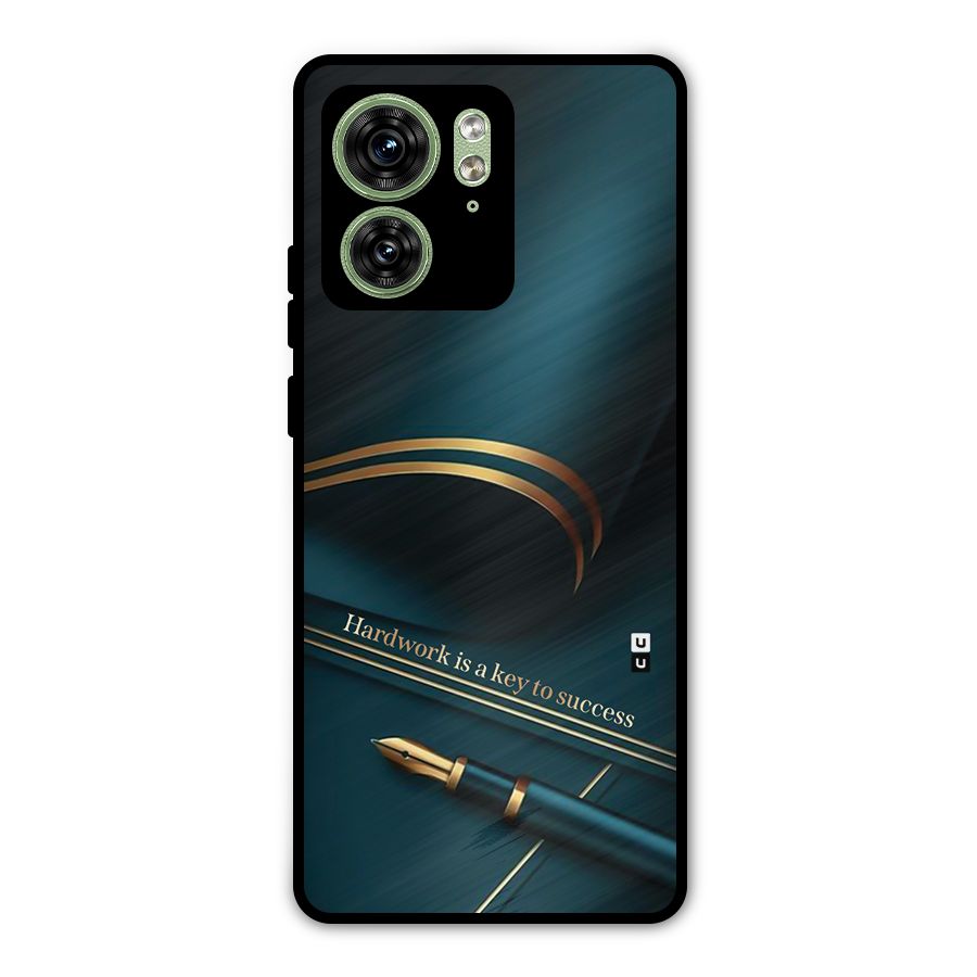 Hardwork Is Key Metal Back Case for Motorola Edge 40 5G