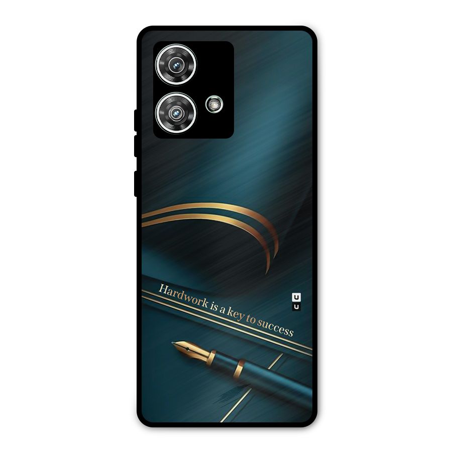 Hardwork Is Key Metal Back Case for Motorola Edge 40 Neo
