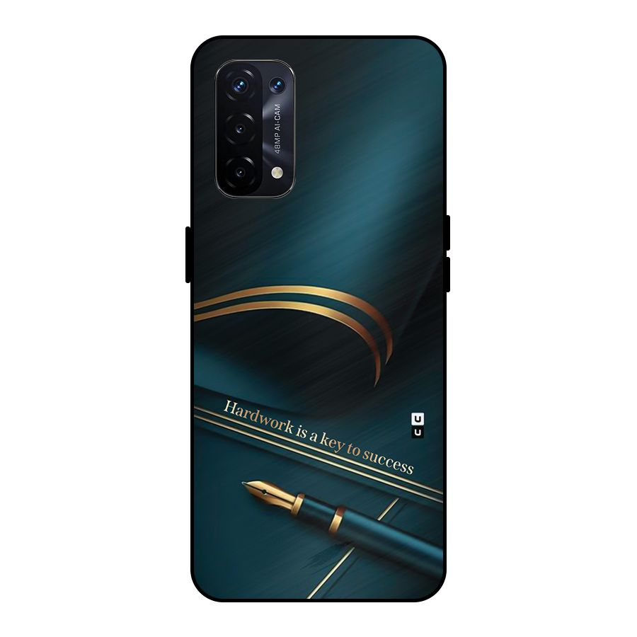 Hardwork Is Key Metal Back Case for Oppo A74 5G