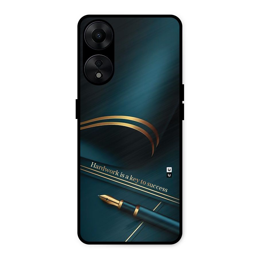 Hardwork Is Key Metal Back Case for Oppo A78 5G