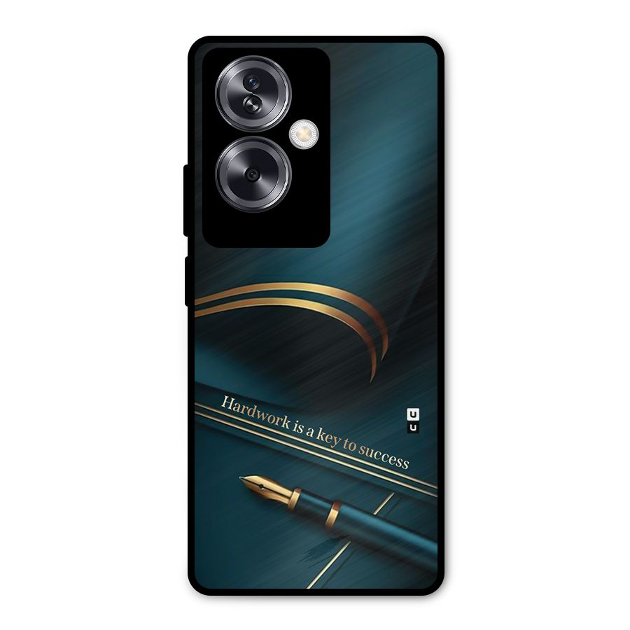 Hardwork Is Key Metal Back Case for Oppo A79 5G