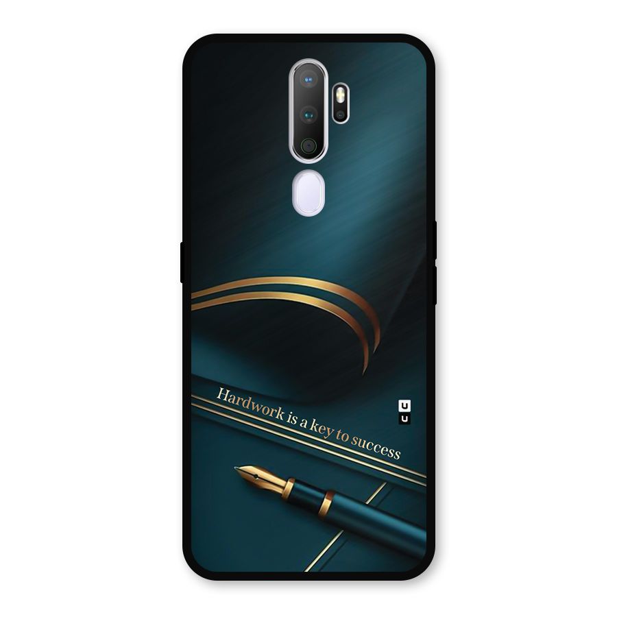 Hardwork Is Key Metal Back Case for Oppo A9 (2020)