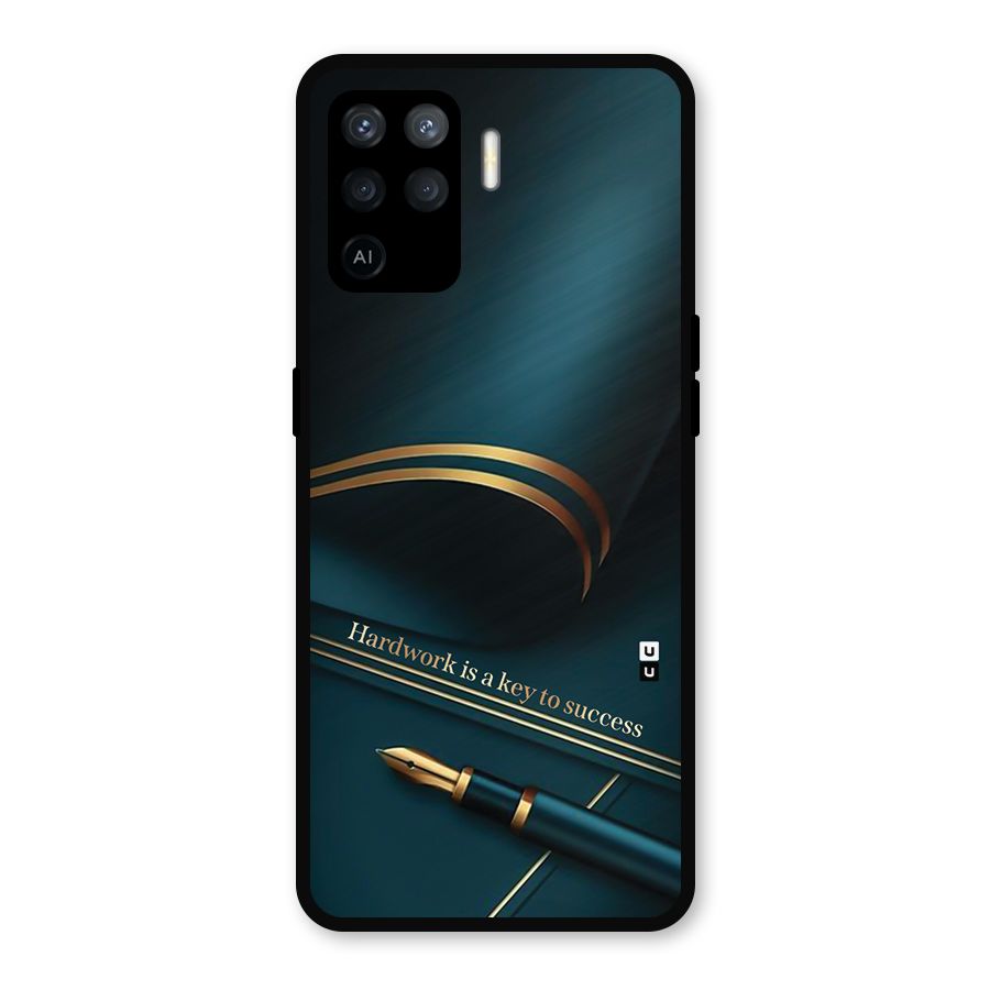 Hardwork Is Key Metal Back Case for Oppo F19 Pro