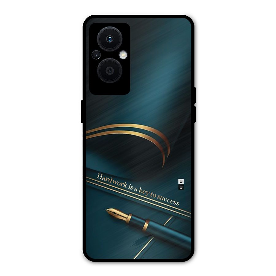 Hardwork Is Key Metal Back Case for Oppo F21 Pro 5G