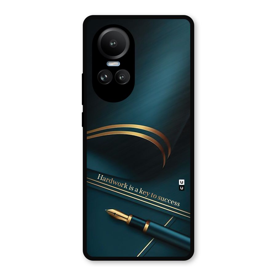 Hardwork Is Key Metal Back Case for Oppo Reno10 Pro