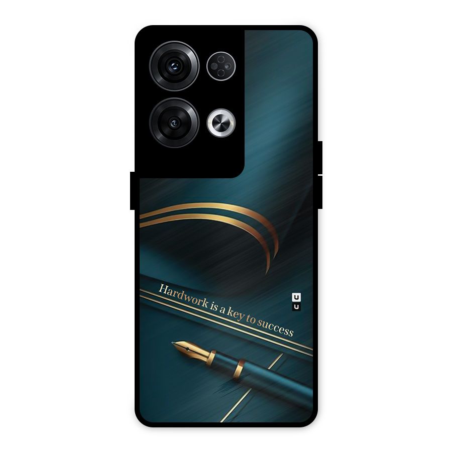 Hardwork Is Key Metal Back Case for Oppo Reno8 Pro 5G