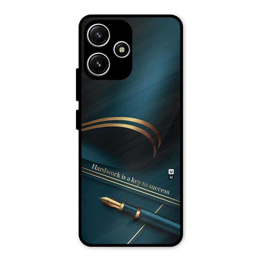 Hardwork Is Key Metal Back Case for Poco M6 Pro