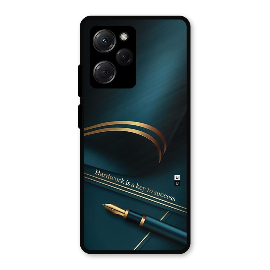 Hardwork Is Key Metal Back Case for Poco X5 Pro