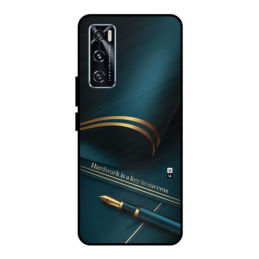 Hardwork Is Key Metal Back Case for Vivo V20 SE
