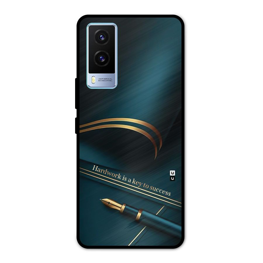 Hardwork Is Key Metal Back Case for Vivo V21e 5G