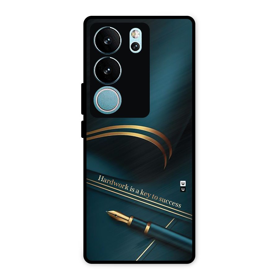 Hardwork Is Key Metal Back Case for Vivo V29 Pro